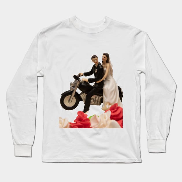 Motorcycle Bridegroom Long Sleeve T-Shirt by LibrosBOOKtique